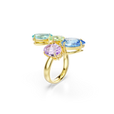 Swarovski Gema Motif Ring Mixed Cuts Multicolored Gold-Tone Plated