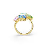 Swarovski Gema Motif Ring Mixed Cuts Multicolored Gold-Tone Plated