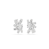 Swarovski Mesmera Stud Earrings Mixed Cuts Flower White Rhodium Plated