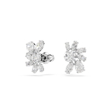 Swarovski Mesmera Stud Earrings Mixed Cuts Flower White Rhodium Plated