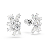 Swarovski Mesmera Stud Earrings Mixed Cuts Flower White Rhodium Plated