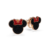 Swarovski Mickey & Minnie stud earrings, Multicolored, Rose gold-tone plated