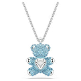 Swarovski Teddy Pendant, Bear, Blue, Rhodium Plated