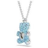 Swarovski Teddy Pendant, Bear, Blue, Rhodium Plated