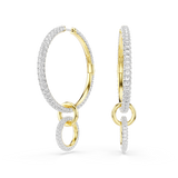 Swarovski Dextera Hoop Earrings Round Cut White Gold-Tone Plated