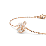 Swarovski Swan Bracelet Mixed Cuts Swan White Rose Gold-Tone Plated