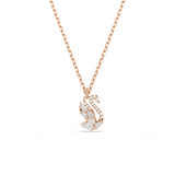 Swarovski Swan Pendant Mixed Cuts Swan White Rose Gold-Tone Plated