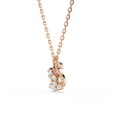 Swarovski Swan Pendant Mixed Cuts Swan White Rose Gold-Tone Plated