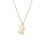 Swarovski Swan Pendant Mixed Cuts Swan White Rose Gold-Tone Plated