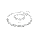 Swarovski Constella set, Mixed cuts, White, Rhodium plated