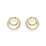 Swarovski Hyperbola Stud Earrings Round Cut White Gold-Tone Plated