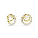 Swarovski Hyperbola Stud Earrings Round Cut White Gold-Tone Plated