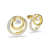 Swarovski Hyperbola Stud Earrings Round Cut White Gold-Tone Plated