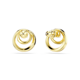 Swarovski Hyperbola Stud Earrings Round Cut White Gold-Tone Plated