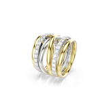 Swarovski Hyperbola Cocktail Ring Round Cut White Mixed Metal Finish