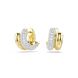 Swarovski Dextera Hoop Earrings Round Cut Mini White Gold-Tone Plated