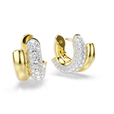 Swarovski Dextera Hoop Earrings Round Cut Mini White Gold-Tone Plated