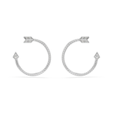 Swarovski Idyllia Hoop Earrings Mixed Cuts Arrow White Rhodium Plated