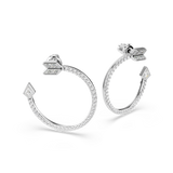Swarovski Idyllia Hoop Earrings Mixed Cuts Arrow White Rhodium Plated