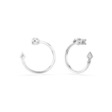 Swarovski Idyllia Hoop Earrings Mixed Cuts Arrow White Rhodium Plated