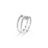 Swarovski Idyllia Motif Ring Mixed Cuts Arrow White Rhodium Plated