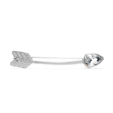 Swarovski Idyllia Mixed Cut White Crystal Arrow Brooch (Rhodium Plated)