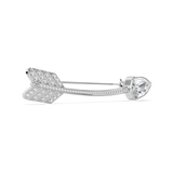 Swarovski Idyllia Mixed Cut White Crystal Arrow Brooch (Rhodium Plated)
