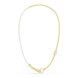 Swarovski Idyllia Necklace Crystal Pearl White Gold-Tone Plated