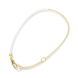 Swarovski Idyllia Necklace Crystal Pearl White Gold-Tone Plated