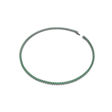 Swarovski Matrix Tennis Necklace Round Cut Green Ruthenium Plated