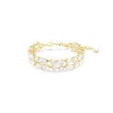 Swarovski Mesmera bracelet, Mixed cuts, White, Gold-tone plated