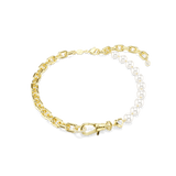 Swarovski Idyllia Necklace Crystal Pearl White Gold-Tone Plated