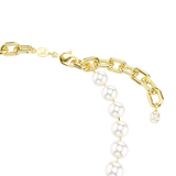 Swarovski Idyllia Necklace Crystal Pearl White Gold-Tone Plated