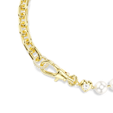 Swarovski Idyllia Necklace Crystal Pearl White Gold-Tone Plated
