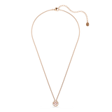 Swarovski Constella Pendant Round Cut Dancing Stone Pink Rose Gold-Tone Plated