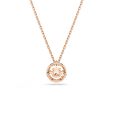 Swarovski Constella Pendant Round Cut Dancing Stone Pink Rose Gold-Tone Plated