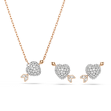 Swarovski Idyllia Set Mixed Cuts Heart With Arrow White Rose Gold-Tone Plated