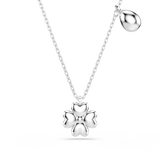Swarovski Symbolica necklace, Clover, Blue, Rhodium plated