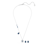 Swarovski Symbolica set, Clover, Blue, Rhodium plated