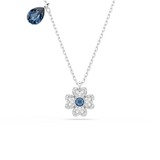 Swarovski Symbolica set, Clover, Blue, Rhodium plated