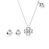 Swarovski Symbolica set, Clover, Blue, Rhodium plated