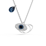 Swarovski Symbolica necklace, Evil eye, Blue, Rhodium plated