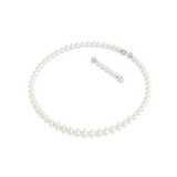 Swarovski Matrix Necklace Crystal Pearl White Rhodium Plated