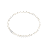 Swarovski Matrix Necklace Crystal Pearl White Rhodium Plated