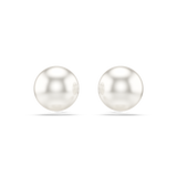 Swarovski Matrix Stud Earrings Crystal Pearl White Rhodium Plated