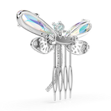 Swarovski Ariana Grande X Swarovski Brooch And Hair Accessory Crystal Pearl Mixed Cuts Dragonfly White Rhodium Plated