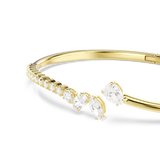 Swarovski Mesmera Bangle, Mixed cuts, White, 18K gold finish