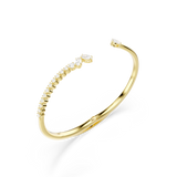 Swarovski Mesmera Bangle, Mixed cuts, White, 18K gold finish