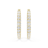 Swarovski Matrix Hoop Earrings Round Cut White Gold-Tone Plated