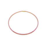 Swarovski Matrix Tennis Necklace Round Cut Pink Gold-Tone Plated